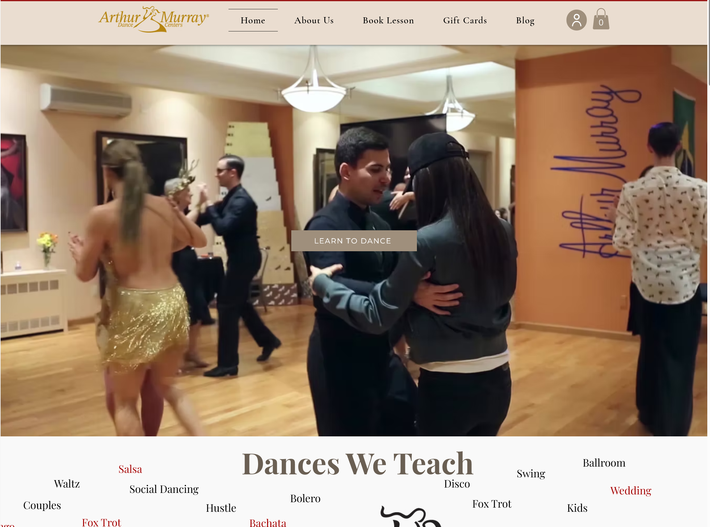 Arthur Murray Dance Club website